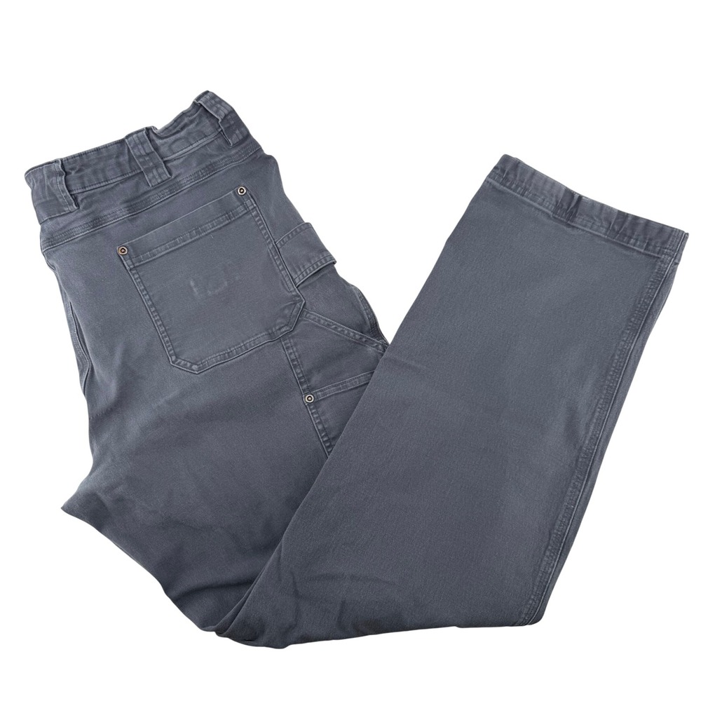 Duluth Trading Co Carpenter Pants Mens 40x34 Grey Flex Fire Hose Relaxed Fit
